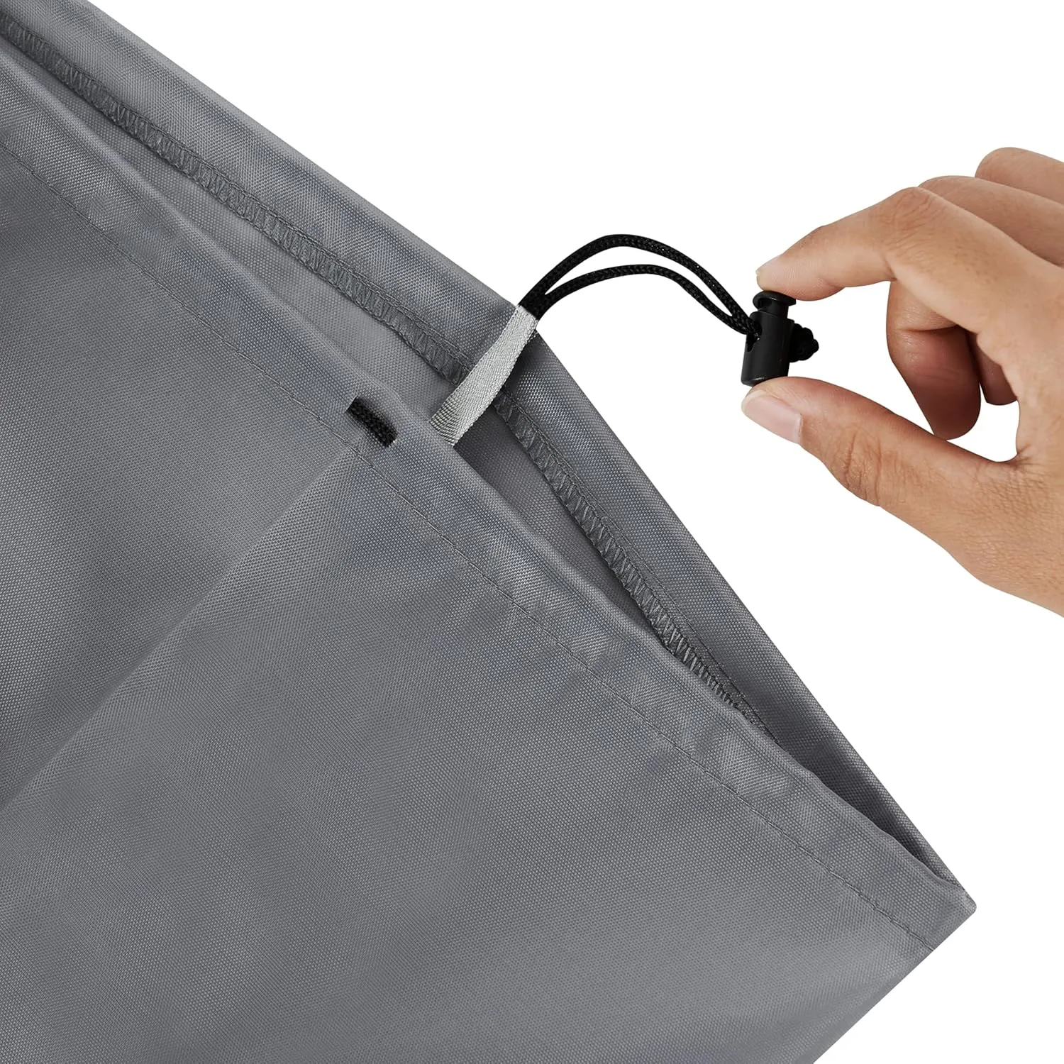 Drawstring Bag with Toggle - Nylon Cinch and Ditty Pouch (Gray, 8 x 11 Inch)