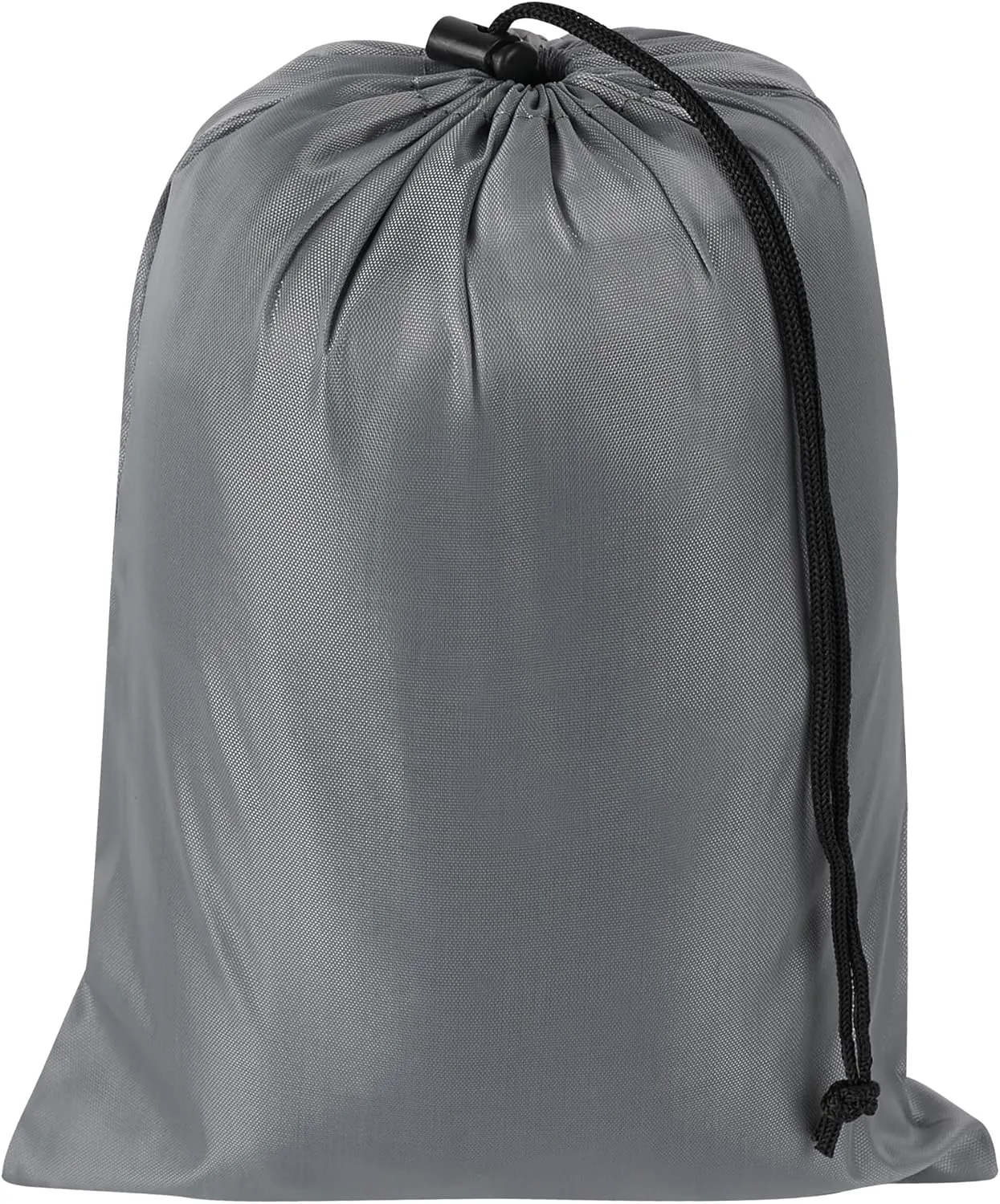 Drawstring Bag with Toggle - Nylon Cinch and Ditty Pouch (Gray, 8 x 11 Inch)