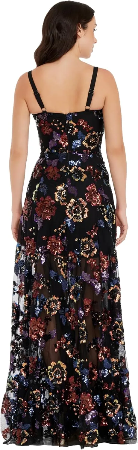 Dress the Population Women's Anabel Fit and Flare Maxi Dress