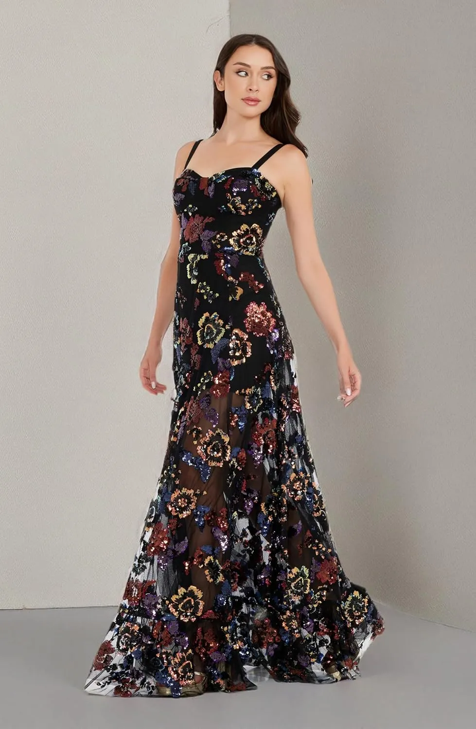 Dress the Population Women's Anabel Fit and Flare Maxi Dress