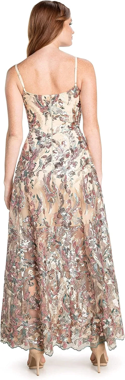 Dress the Population Women's Umalina Fit and Flare Maxi Dress