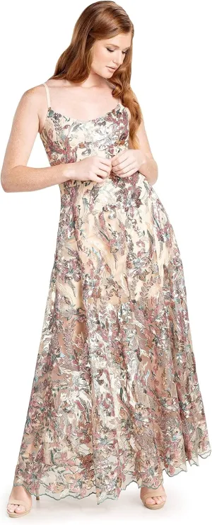 Dress the Population Women's Umalina Fit and Flare Maxi Dress