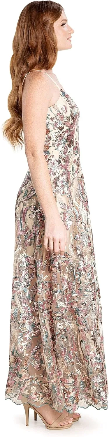 Dress the Population Women's Umalina Fit and Flare Maxi Dress