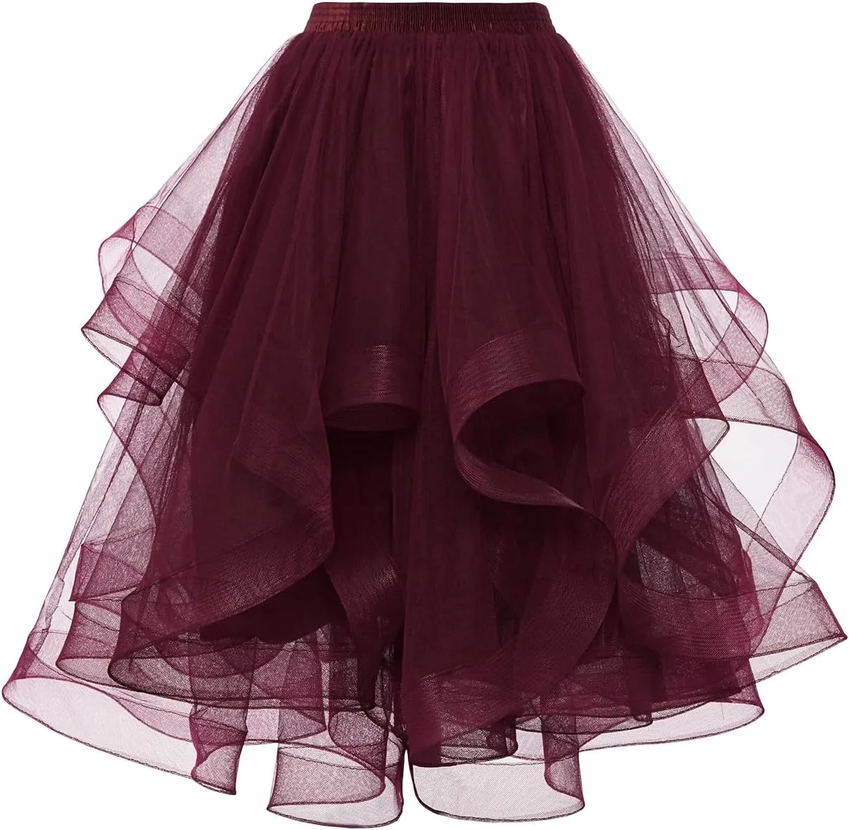 DRESSTELLS Tulle Skirts for Women, A Line Elastic Waist Tiered Layered Puffy Midi Long Party Tutu Skirt