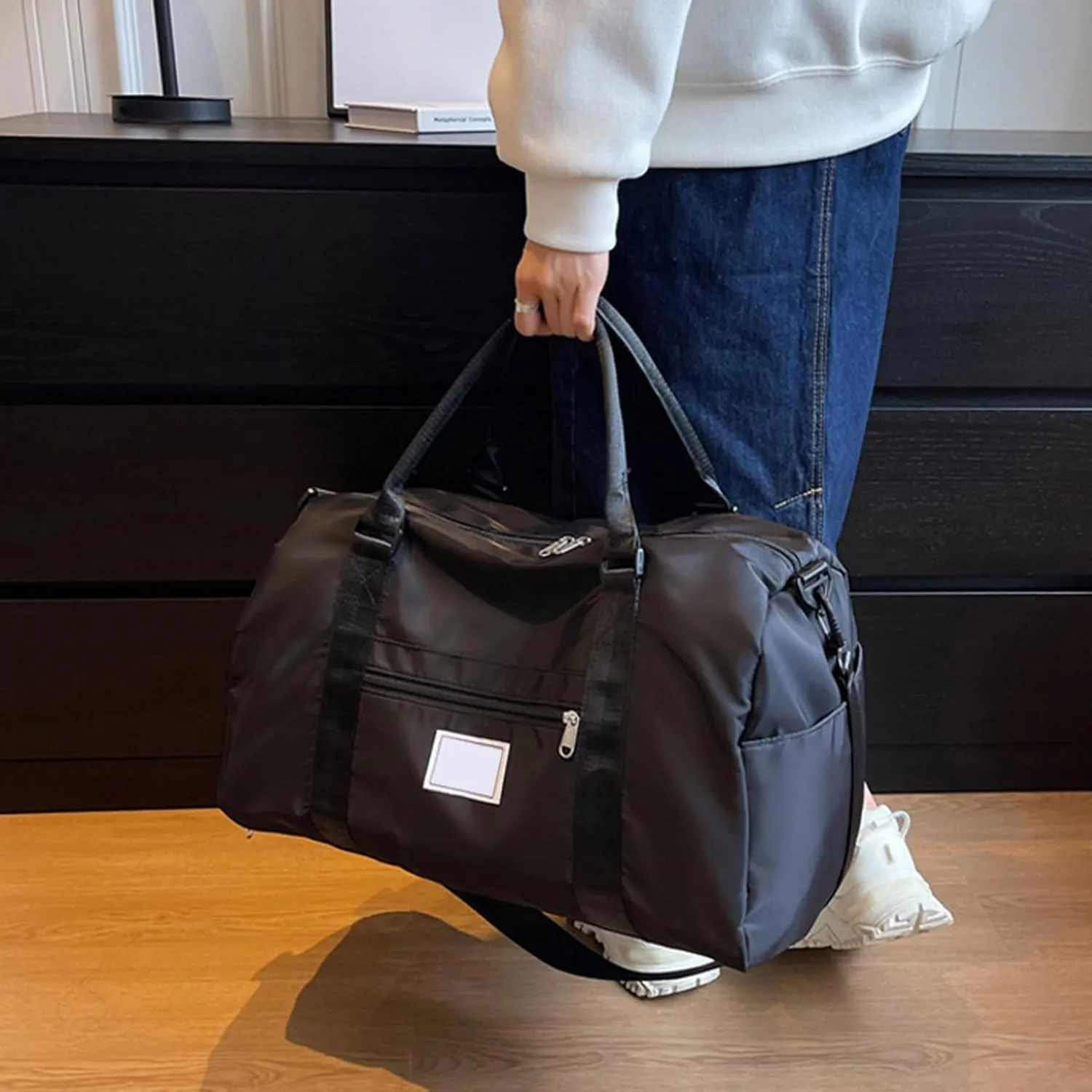 Duffle Bag with Wet/dry Compartment Waterproof Travel Shoe Large Capacity Dry Wet Separation Outdoor Weekender Overnight Gym Workout Luggage Suitcase Purple