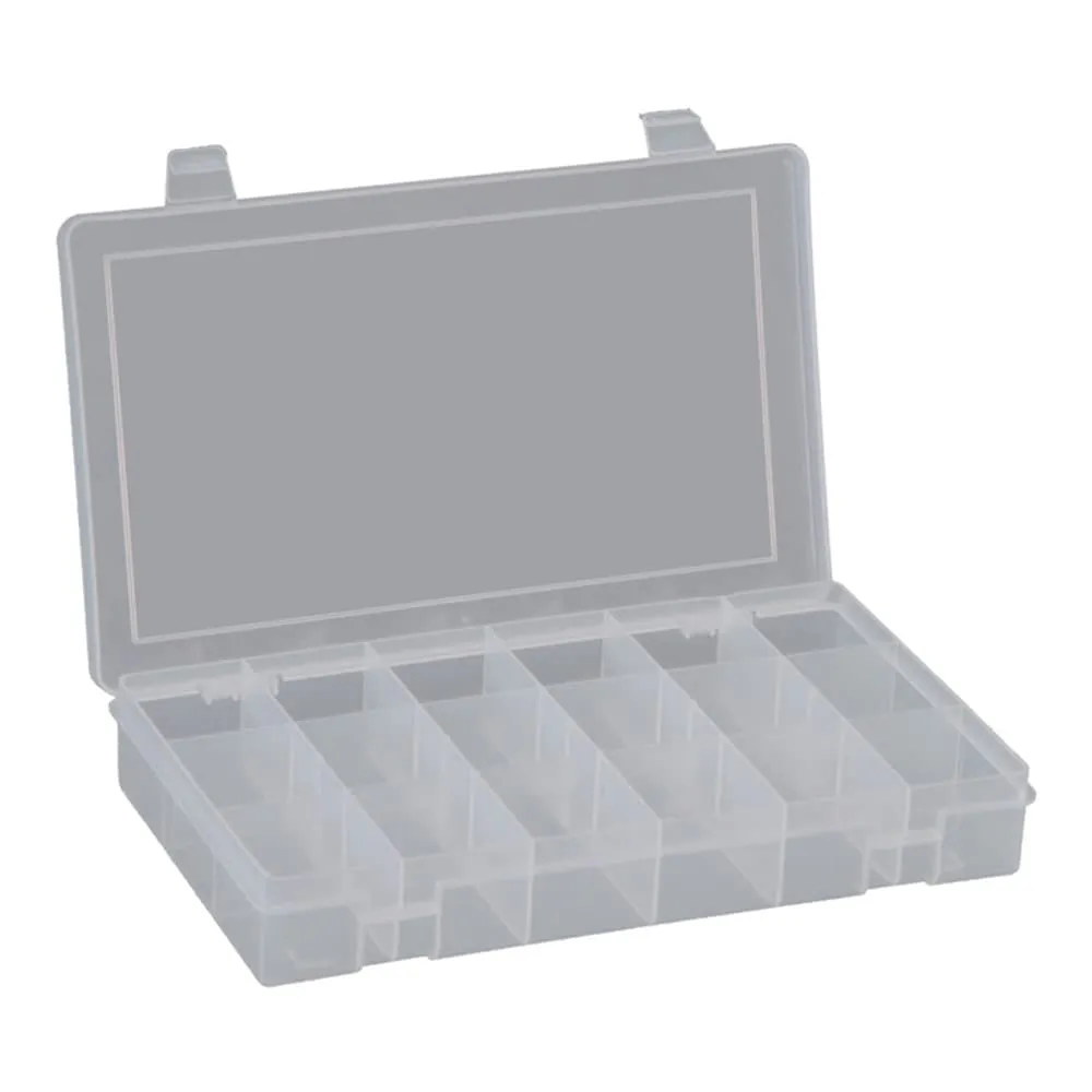 DURHAM MFG SP18-CLEAR Compartment Box, 18 Compartment, Small (Pack of 10)