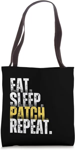 Eat Sleep Patch, Modular Synth Eurorack Music Producers Tote Bag