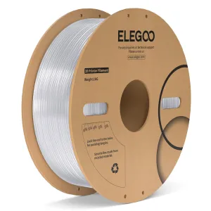 ELEGOO PC Filament 1.75mm Transparent 1KG, Tough and Durable Professional 3D Printer Filament Dimensional Accuracy  /- 0.05mm 1KG Spool Heat Resistant 3D Printing Polycarbonate Material