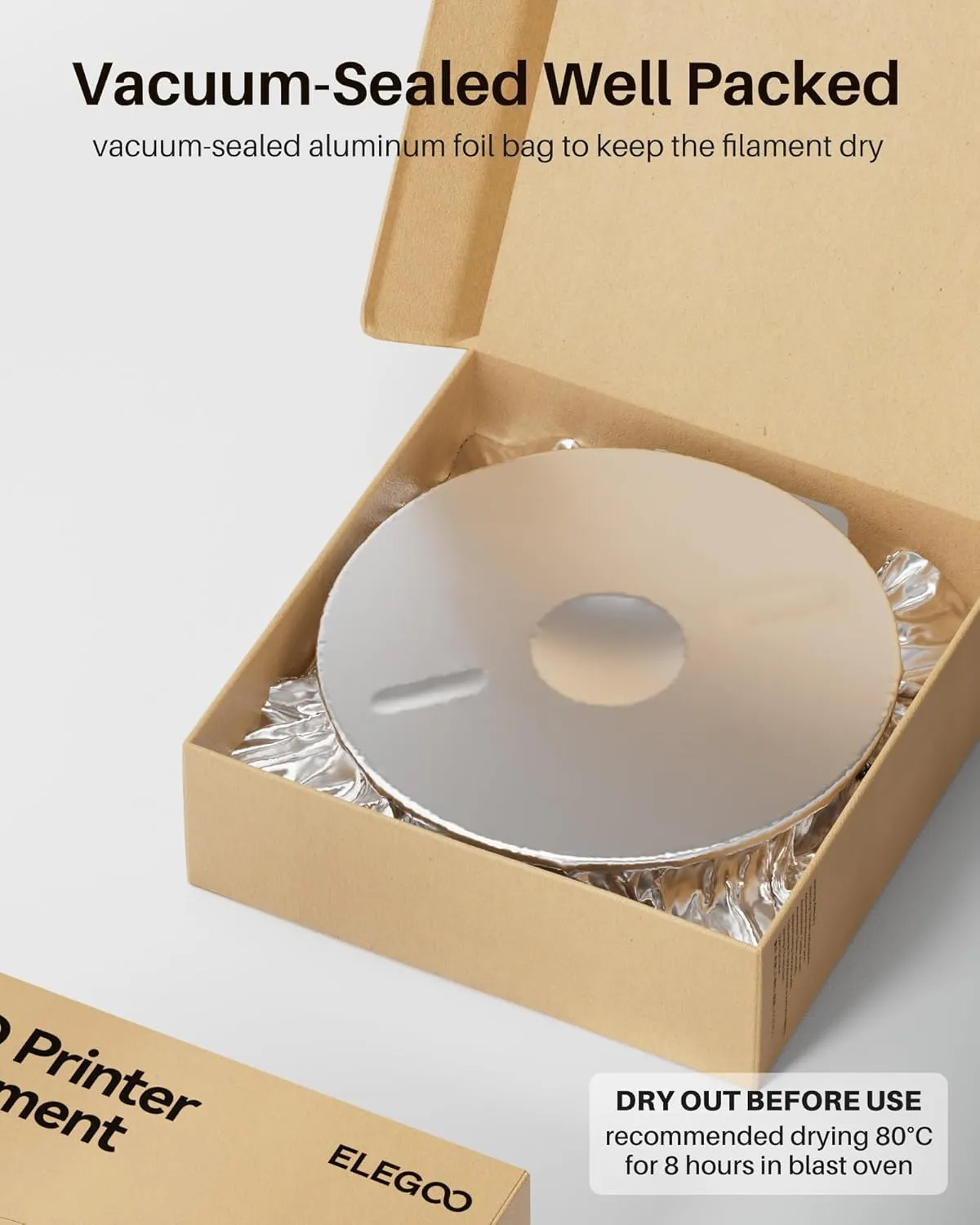 ELEGOO PC Filament 1.75mm Transparent 1KG, Tough and Durable Professional 3D Printer Filament Dimensional Accuracy  /- 0.05mm 1KG Spool Heat Resistant 3D Printing Polycarbonate Material
