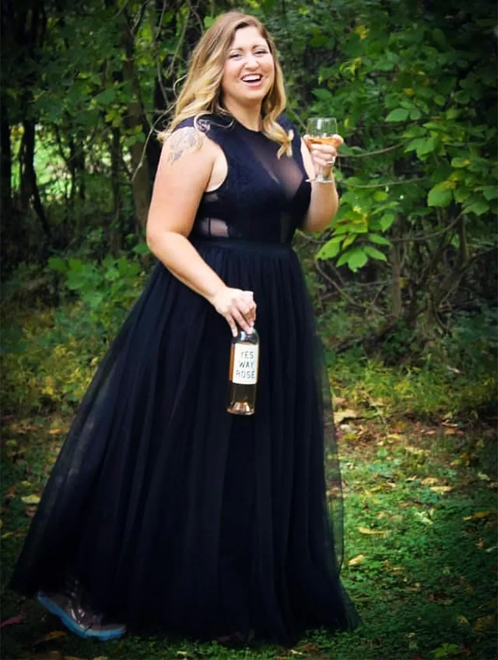 EllieHouse A Line Long Maxi Bridesmaid Tulle Skirt for Wedding Evening Party Prom P68