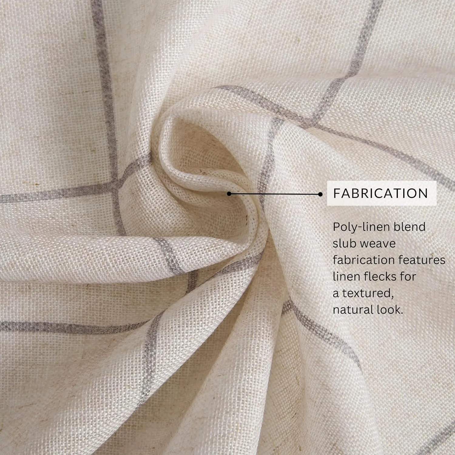 Elrene Home Fashions Brighton Windowpane Plaid Blackout Window Curtain, Living Room and Bedroom Drape with Rod Pocket Tabs, 52" x 95", Grey, 1 Panel