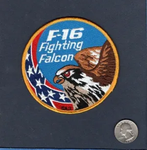 Embroidered Patch - Patches for Women Man - F-16 Fighting Falcon USAF ANG VA ANG Air Guard Squadron Swirl Patch