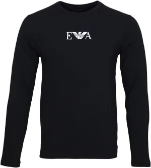 Emporio Armani Men's Monogram 2-Pack Long Sleeve Crew Neck T-Shirt