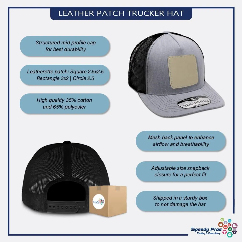 Engraving Trucker Mesh Cap Your Monogram Cross Jesus God Sign First Aid B Personalized Leather Patch 5 Panel Hats