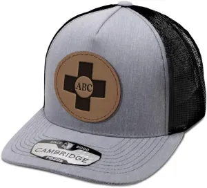 Engraving Trucker Mesh Cap Your Monogram Cross Jesus God Sign First Aid B Personalized Leather Patch 5 Panel Hats