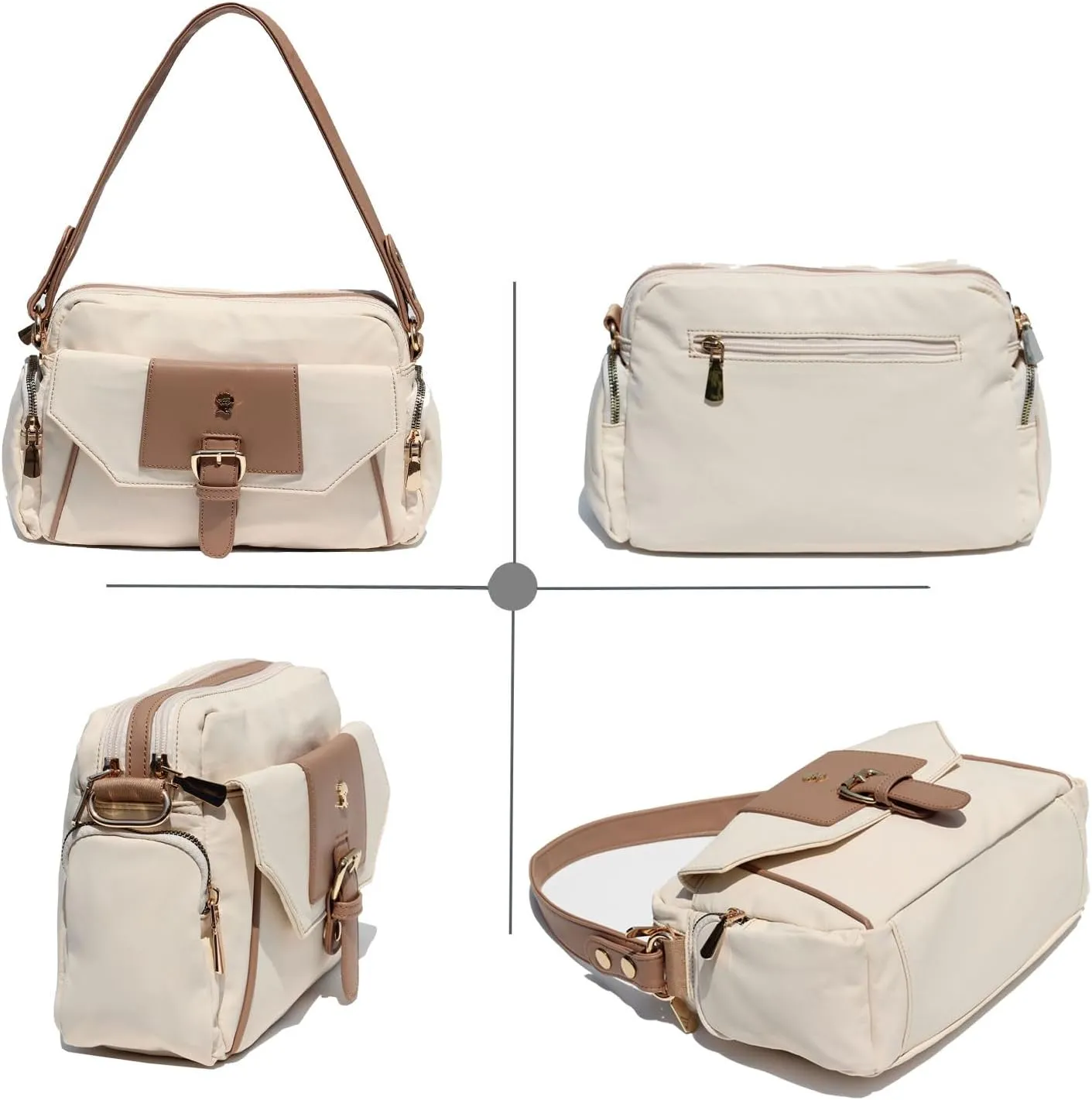 ESVAN Crossbody Bags for Women, Fashion Purses for Women Handbags Shoulder Bag with 2 Detachable Strap