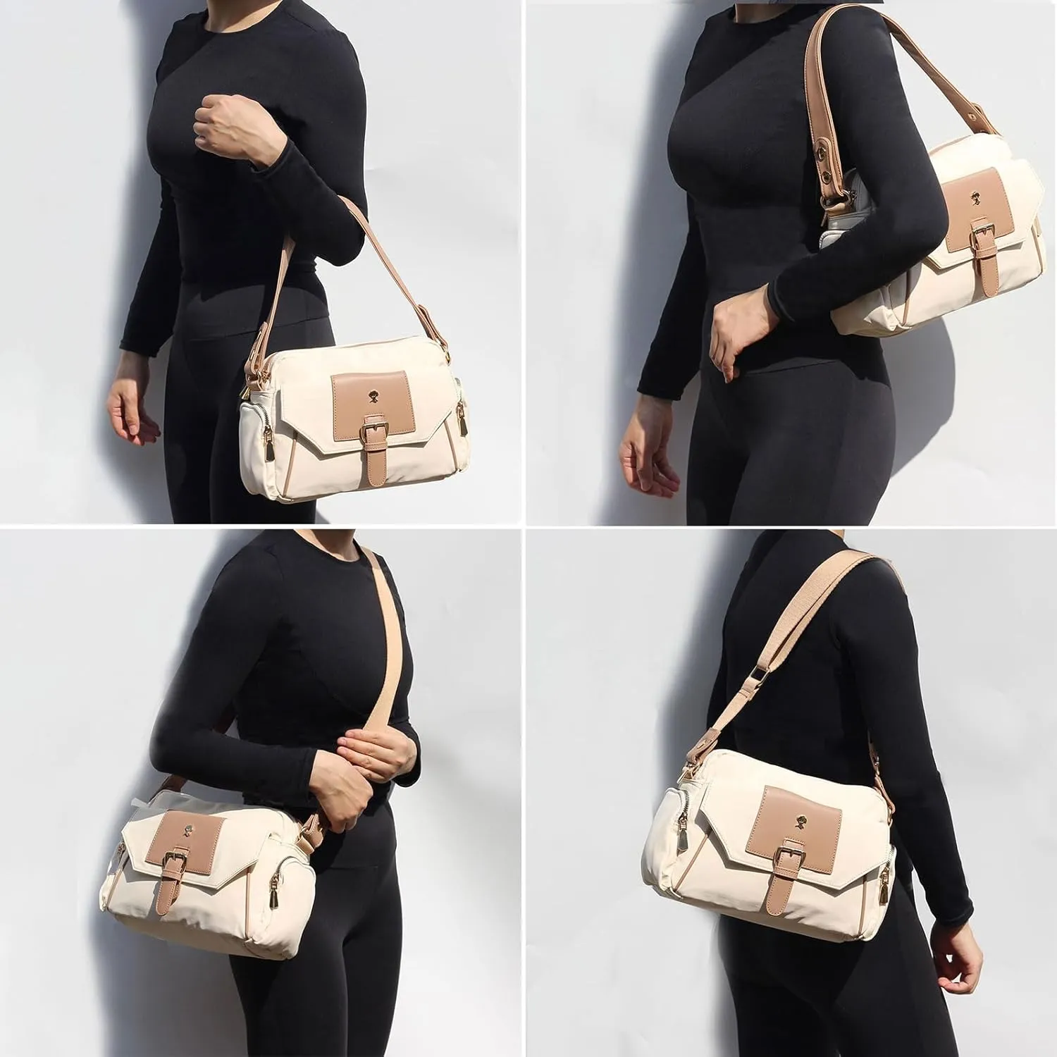 ESVAN Crossbody Bags for Women, Fashion Purses for Women Handbags Shoulder Bag with 2 Detachable Strap