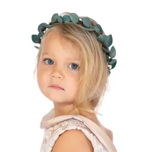 Eucalyptus Flower Crown for Wedding Flower Girl - Boho Greenery Leaf Crown - Eucalyptus Wedding Hairpiece by Ragga Wedding