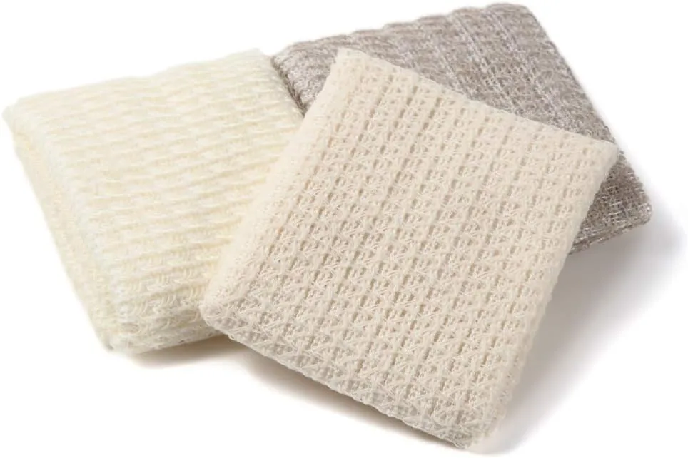 Exfoliating Washcloth [Made in Japan] Shower Back Scrubber, Natural Loofah