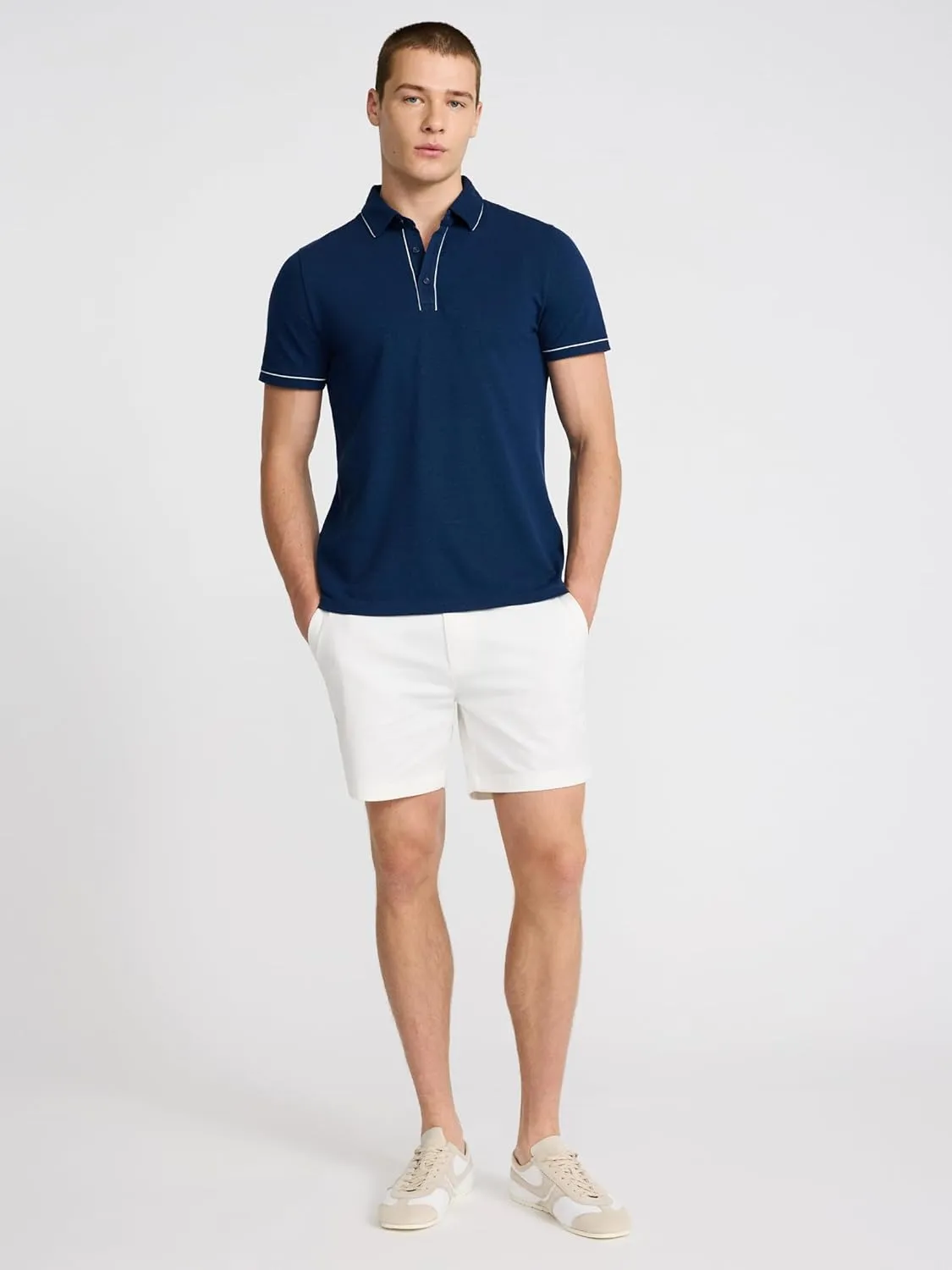 EXPRESS Men's Short Sleeve Piped Luxe Pique Polo