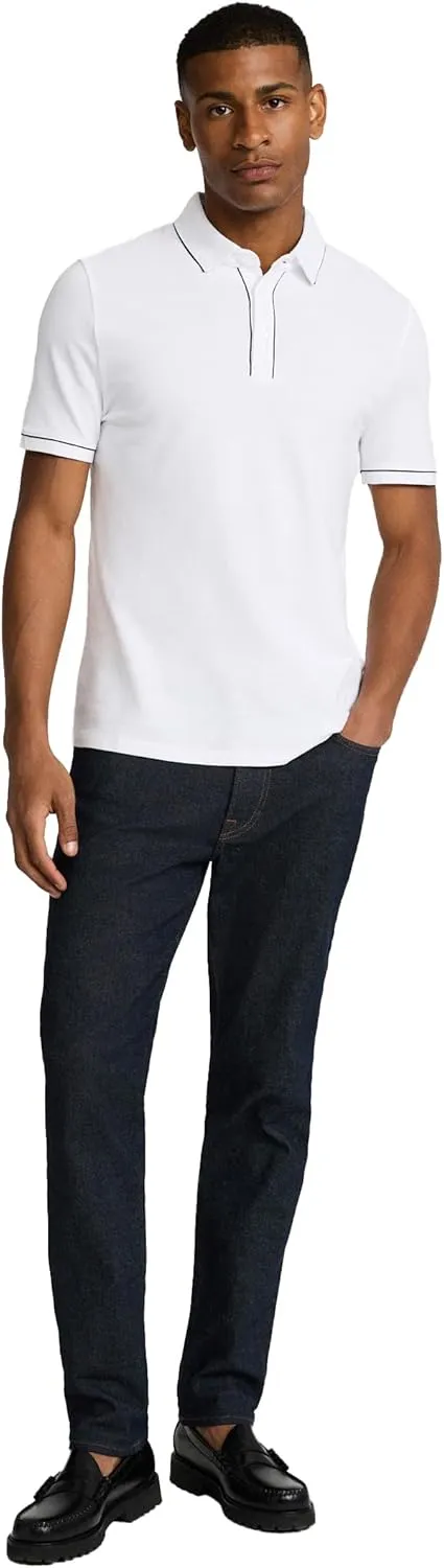EXPRESS Men's Short Sleeve Piped Luxe Pique Polo