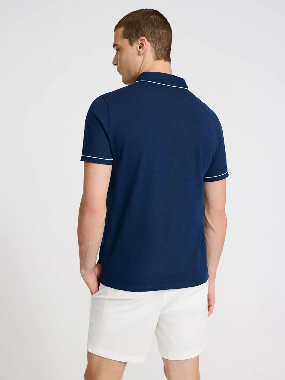 EXPRESS Men's Short Sleeve Piped Luxe Pique Polo