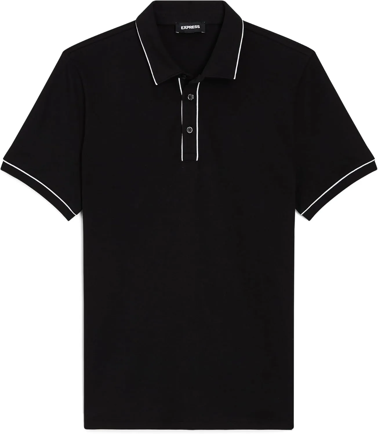 EXPRESS Men's Short Sleeve Piped Luxe Pique Polo