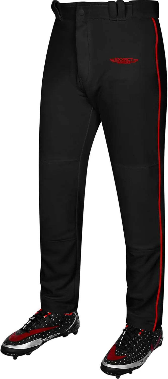 Exxact Sports Home Run Boys Baseball Pants - Full-Length, Semi-Relaxed Fit, Open-Bottom Youth Baseball Pants