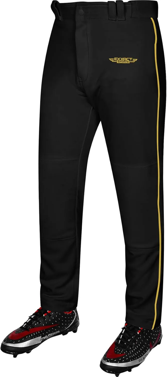 Exxact Sports Home Run Boys Baseball Pants - Full-Length, Semi-Relaxed Fit, Open-Bottom Youth Baseball Pants
