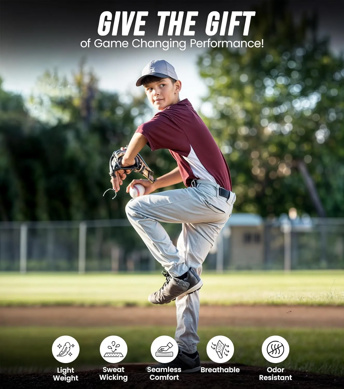Exxact Sports Home Run Boys Baseball Pants - Full-Length, Semi-Relaxed Fit, Open-Bottom Youth Baseball Pants