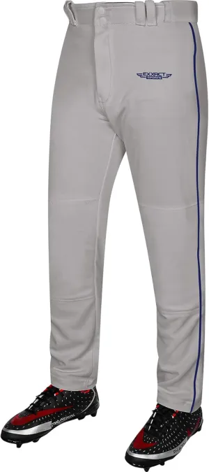 Exxact Sports Home Run Men's Baseball Pants - Full-Length, Semi-Relaxed Fit, Open-Bottom Adult Baseball Pants