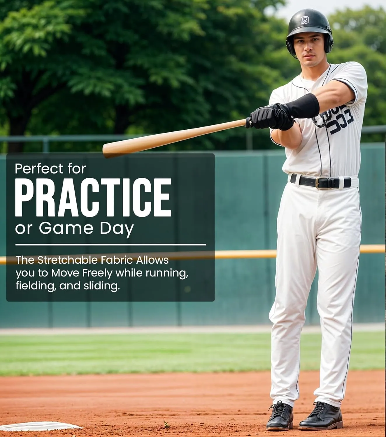 Exxact Sports Home Run Men's Baseball Pants - Full-Length, Semi-Relaxed Fit, Open-Bottom Adult Baseball Pants