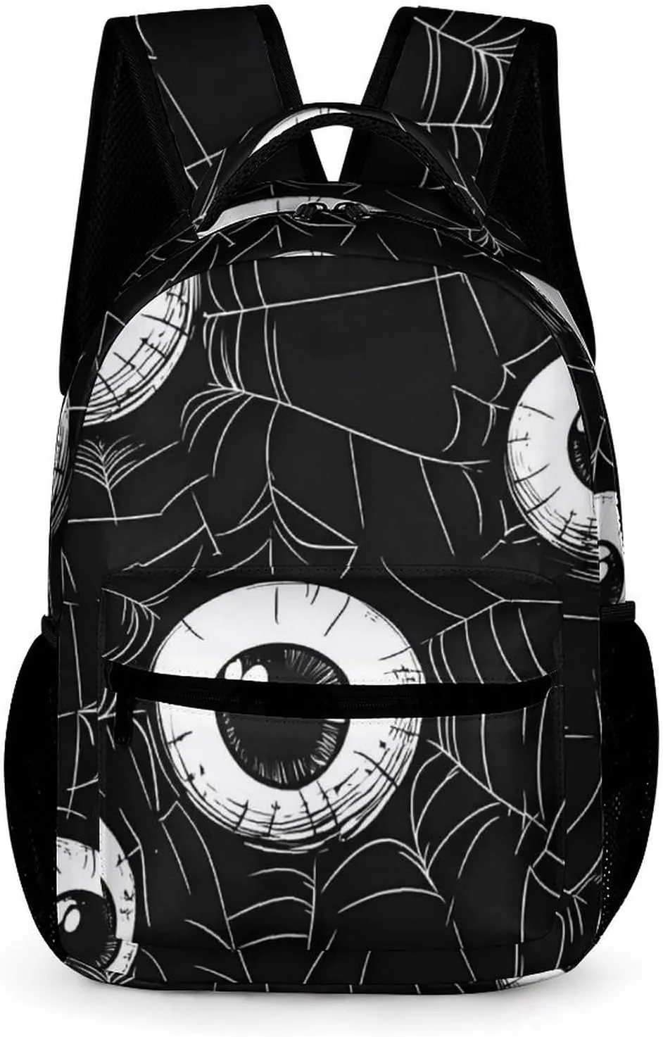 Eyeball on Spider Web Lightweight Backpack Travel Daypack Laptop Backpacks with 1 Main Compartment Front Utility Pocket University