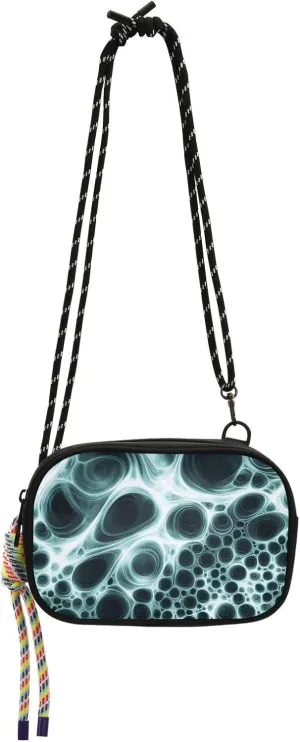 Fabric Crossbody Bags Abstract Fluid Print for Women Men, Small Phone Purse with Removeable Strap for Travel Hiking