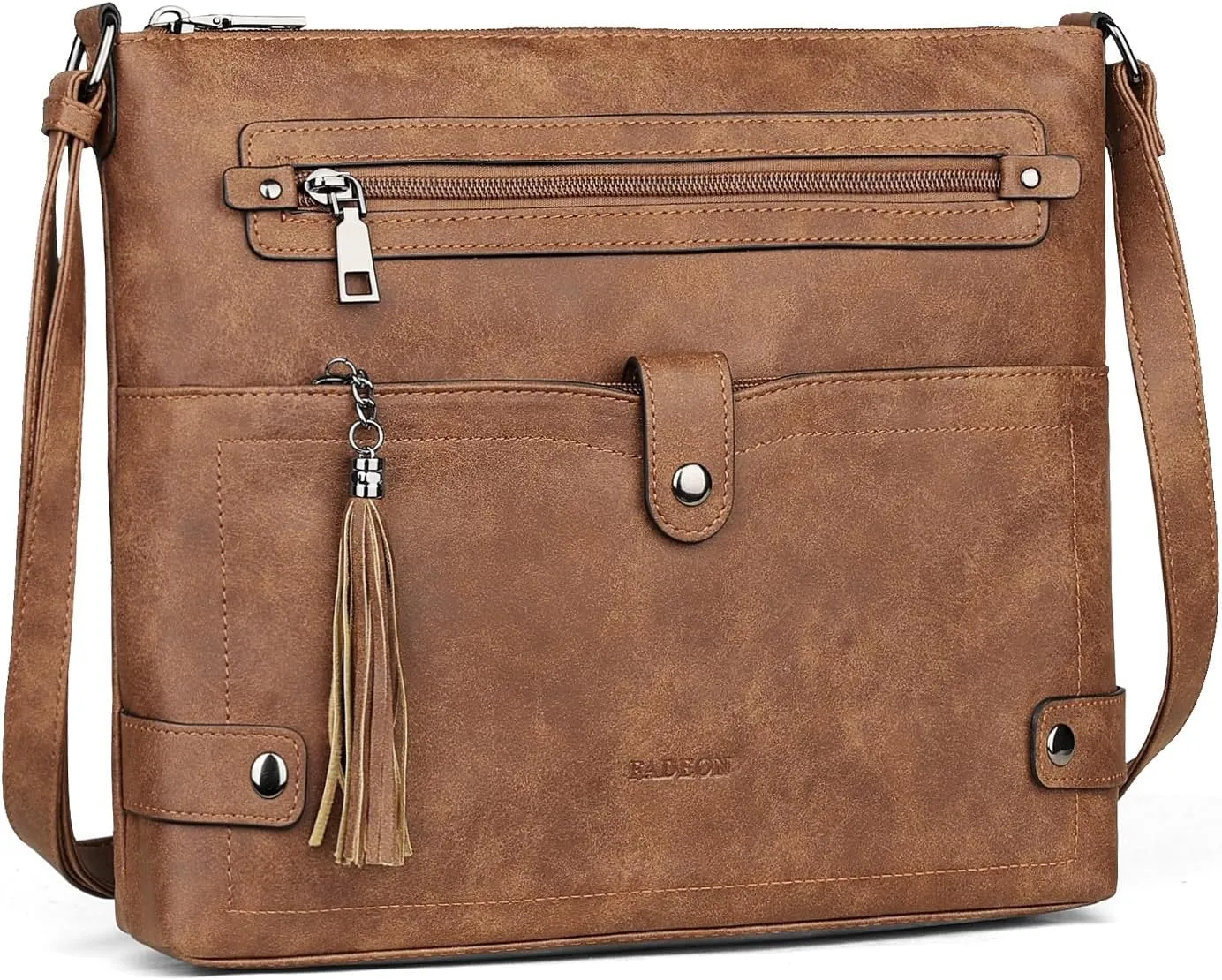 FADEON Large Crossbody Purses for Women Crossbody Bag, Designer Leather Cross Body Purses Multi Pocket Shoulder Bag