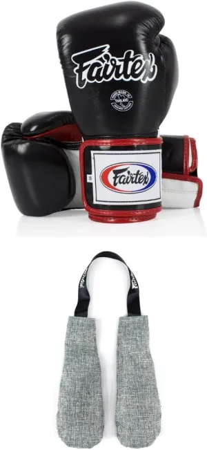 Fairtex BGV9 Boxing Gloves with Deodorizer Inserts | Mexican Style Glove for Hard Hitters   Odor & Moisture Absorber for Boxing, MMA, Muay Thai | Perfect Bundle for Clean & Durable Gear
