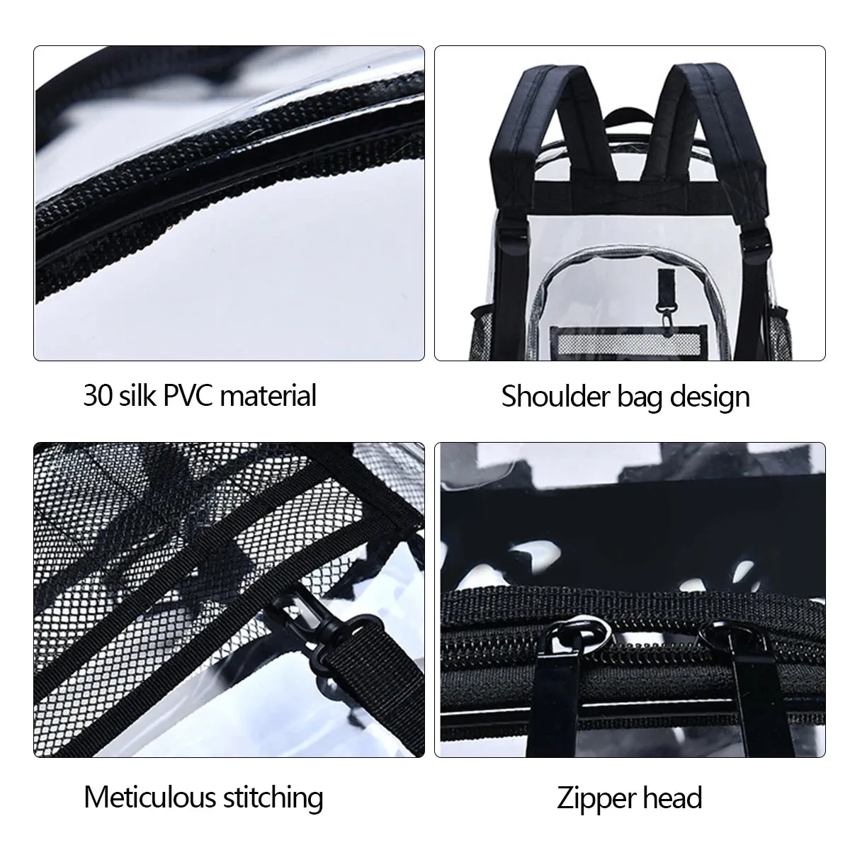 Fashion Transparent PVC Backpack Waterproof Women Backpacks Clear Backpacks for Teenagers Outdoor Sport Large Capacity Bag