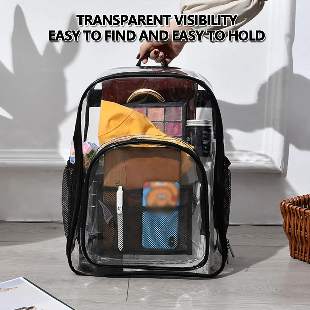 Fashion Transparent PVC Backpack Waterproof Women Backpacks Clear Backpacks for Teenagers Outdoor Sport Large Capacity Bag