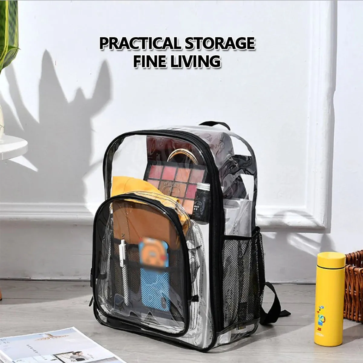 Fashion Transparent PVC Backpack Waterproof Women Backpacks Clear Backpacks for Teenagers Outdoor Sport Large Capacity Bag