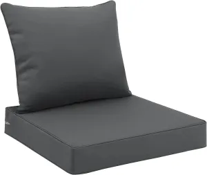 Favoyard Outdoor Seat Cushion Set 22 x 24 Inch Waterproof & Fade Resistant Patio Furniture Cushions with Removable Cover Deep Seat & Back Cushion with Handle and Adjustable Straps for Chair Sofa Couch