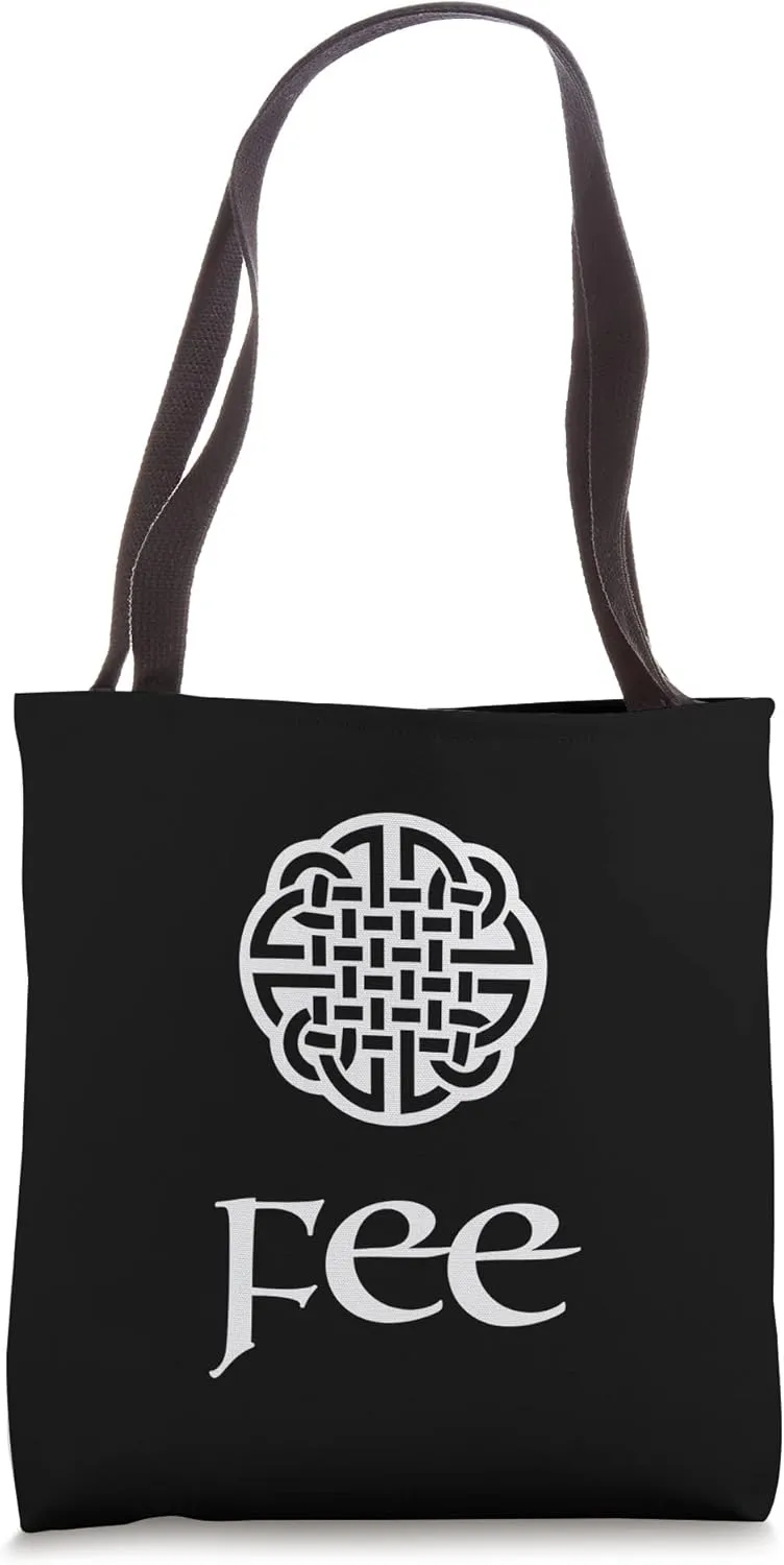Fee Irish Surname Dara Knot Strength Monogram Tote Bag