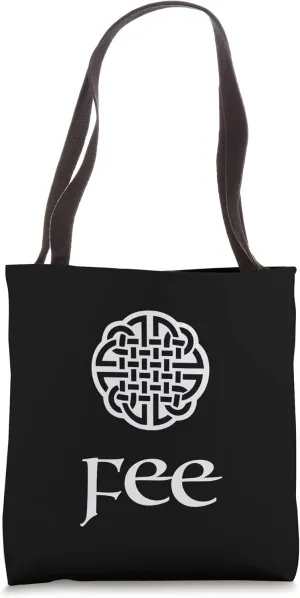 Fee Irish Surname Dara Knot Strength Monogram Tote Bag