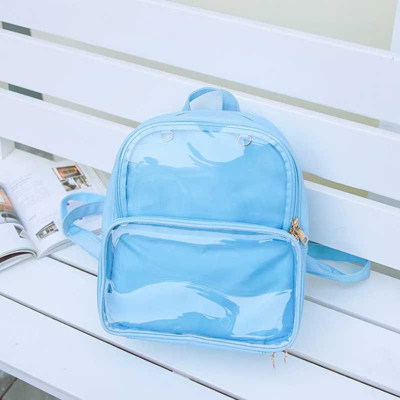 Female Korean Style Fashion Personality Transparent Backpacks