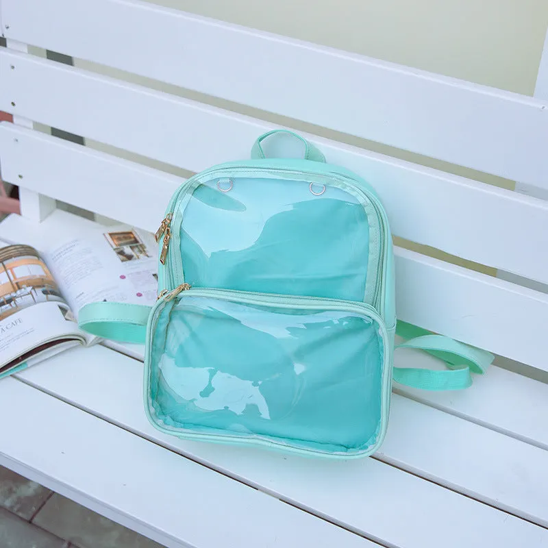 Female Korean Style Fashion Personality Transparent Backpacks
