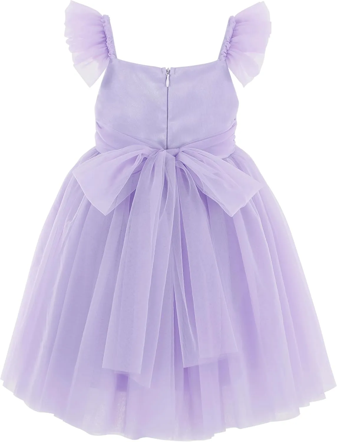 Flofallzique Toddler Tutu Dress Summer Flutter Sleeve Infant Baby Birthday Party Girls Tulle Dress for 1-6 Y