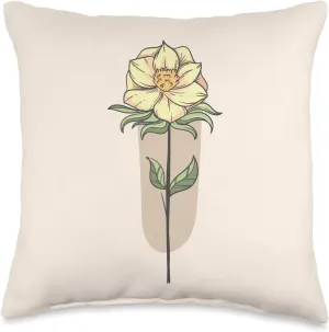 Floral Pastel Flower Cute Winterling Flower Throw Pillow