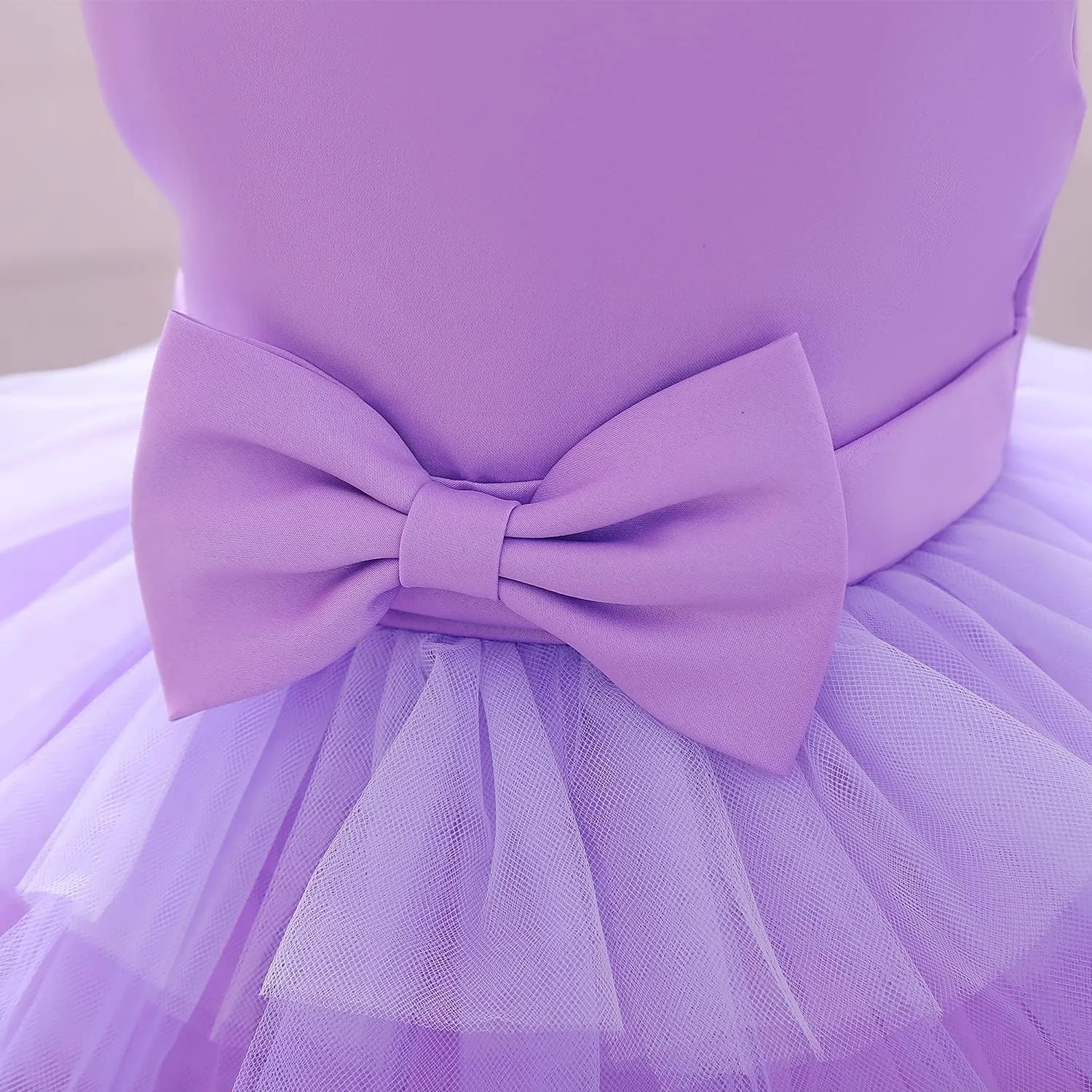 Flower Baby Girl Lace Dress Toddler Tulle Sleeveless Bow Princess Party Wedding Pageant Bridesmaid (0-6T)