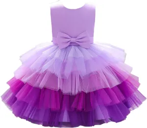 Flower Baby Girl Lace Dress Toddler Tulle Sleeveless Bow Princess Party Wedding Pageant Bridesmaid (0-6T)