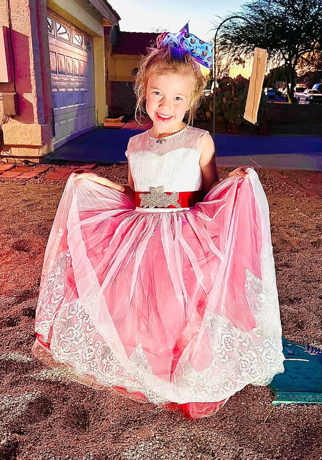 Flower Girl Dress for Wedding Kids Lace Pageant Ball Gowns
