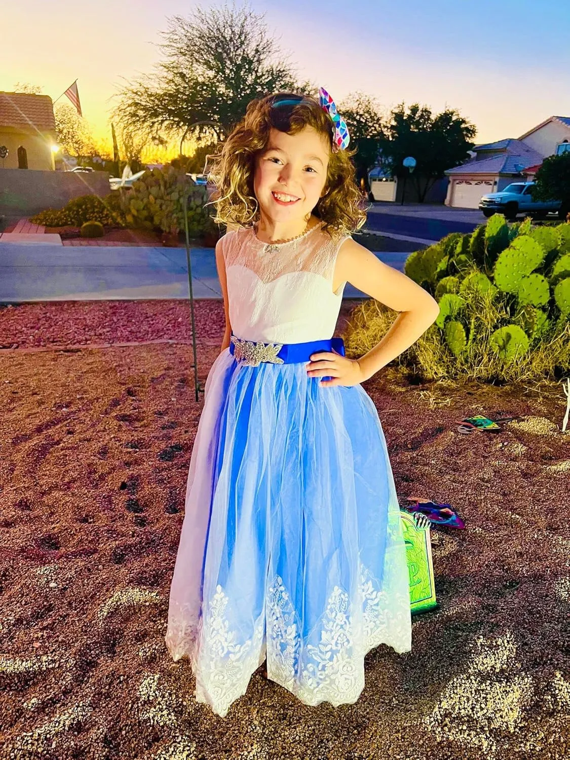 Flower Girl Dress for Wedding Kids Lace Pageant Ball Gowns